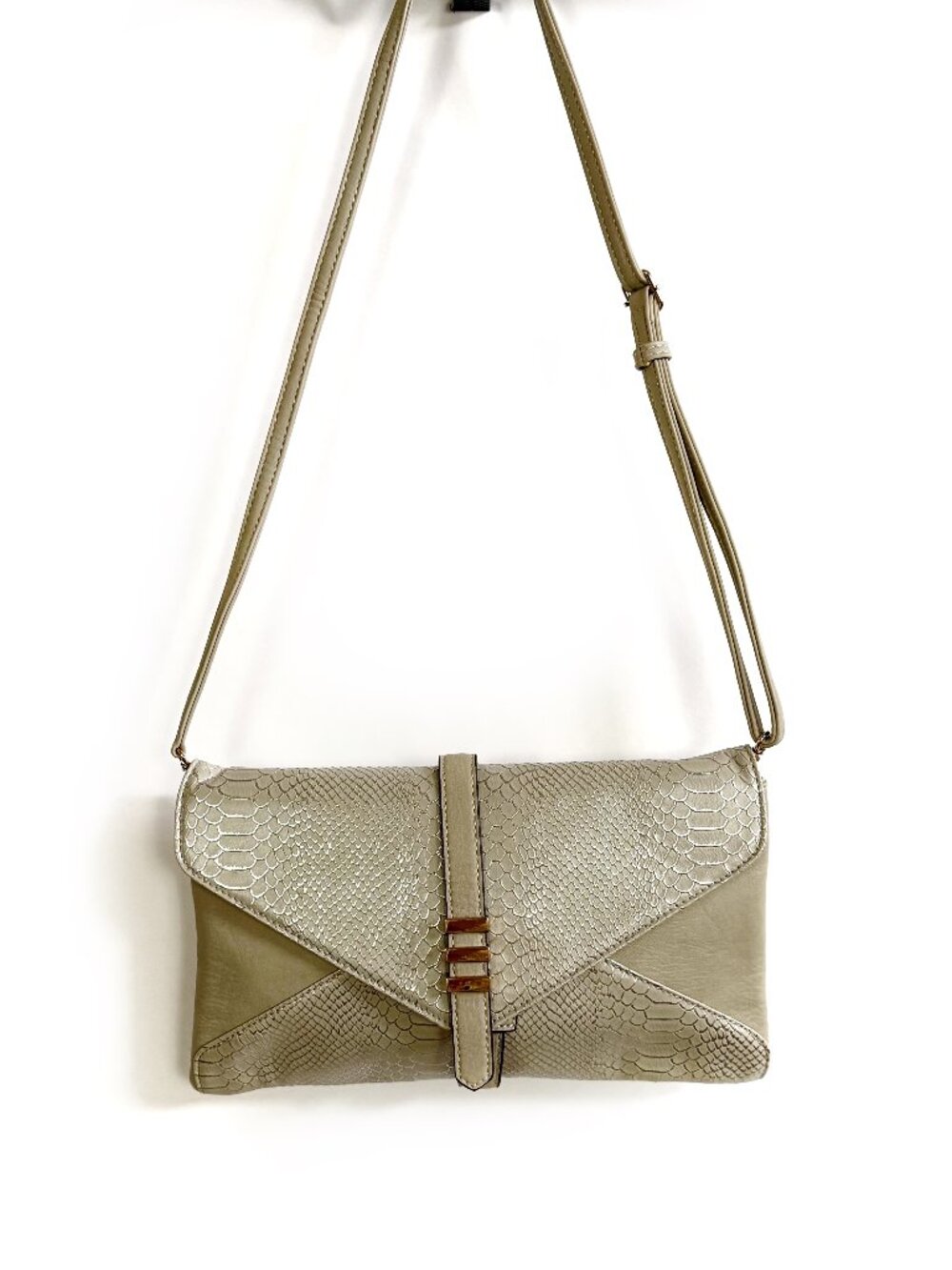 Melie Bianco Tan Gold Metallic Crossbody Bag